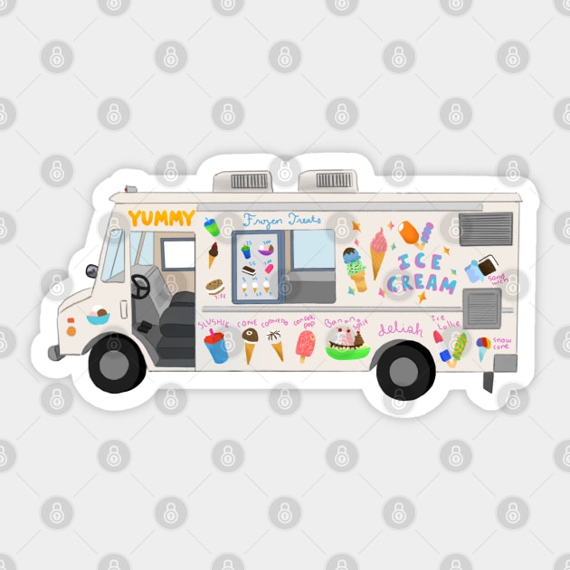 Ice Cream Truck Digital Art Illustration Sticker by toffany's